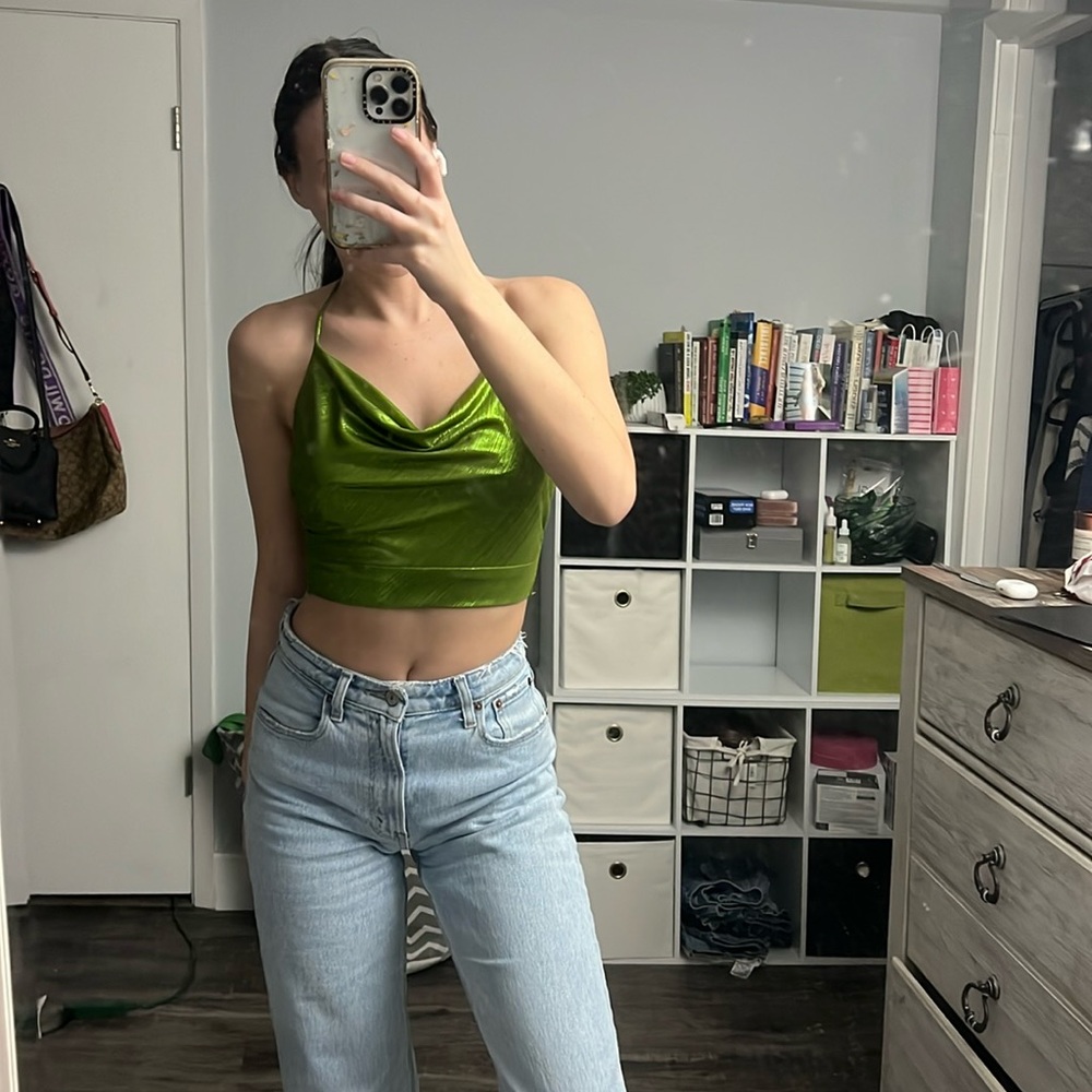Princess Polly green crop top